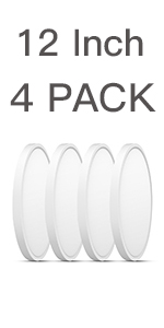 4 Pack White 12 Inch Ceiling LIght