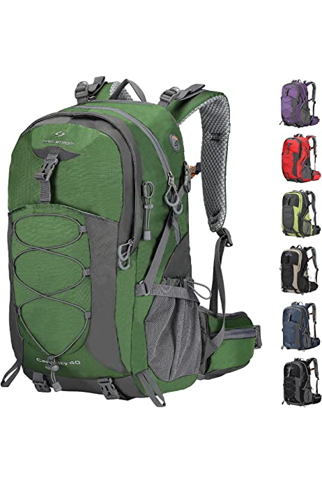 Maelstrom Hiking Backpack, Camping Backpack, 40L Waterproof Hiking Daypack with Rain Cover, Lightweight Travel Backpack
