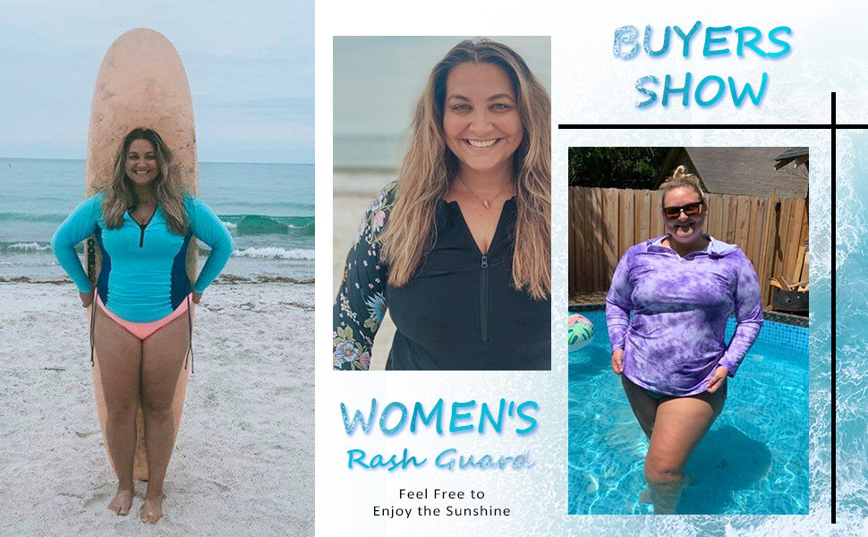 Plus size rash guard for women