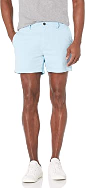 Amazon Essentials Men's Slim-Fit 5" Flat-Front Comfort Stretch Chino Short (Previously Goodthreads)