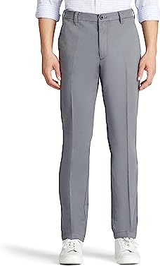 IZOD Men's Performance Stretch Straight Fit Flat Front Chino Pant