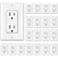 [20 Pack] BESTTEN 15 Amp Decorator Wall Receptacle Outlet, Non-Tamper-Resistant, Wallplate Included, 15A/125V/1875W, UL Listed, White