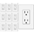 [10 Pack] BESTTEN 15 Amp Decorator Wall Receptacle Outlet with Screwless Wallplate, Non-Tamper-Resistant, 15A/125V/1875W, for Residential and Commercial, UL Listed, White