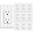 [10 Pack] BESTTEN 15 Amp Tamper-Resistant Decor Receptacle Outlet, Wallplate Included, Residential and Commercial Use, 15A/125V/1875W, cUL Listed, White