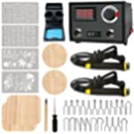 FIRElood Pyrography Wood Burning Kit Wood Burner Tool Dual Pen 60W Upgraded Adjustable Pyrography Machine