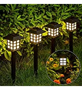 GIGALUMI Solar Pathway Lights Outdoor, 12 Pack Solar Lights Outdoor,Solar Garden Lights,Solar Wal...
