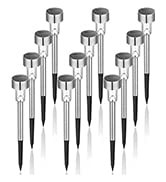 GIGALUMI Solar Outdoor Lights, 12Pack Stainless Steel Solar Lights Outdoor Waterproof, LED Pathwa...