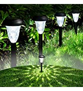 GIGALUMI Solar-Powered Pathway Lights (12-Pack), Waterproof Solar Garden Lights, Bright LED Solar...