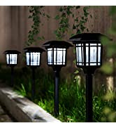GIGALUMI Solar Path Lights 8 Pack, Solar Powered Garden Lights Outdoor, Bright Solar Yard Lights ...