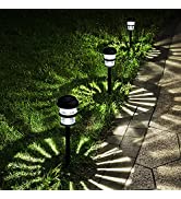 GIGALUMI Solar Pathway Lights, 12 Pack Bright Solar Lights Outdoor, LED Solar Garden Lights Solar...