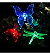 GIGALUMI Solar Garden Stake Lights,3 Pack Solar Garden Lights Outdoor,Multi-Color Changing LED Ch...
