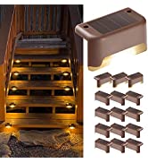 GIGALUMI Solar Deck Lights Outdoor, 16 Pack Solar Step Lights Waterproof Led Solar Lights for Out...