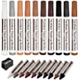 Furniture Wood Repair Markers Kit,Touch Up Markers and Wax Sticks with Sharpener,for Stains, Scratches, Floors, Tables, Desks, Carpenters, Bedposts, Touch-Ups, Cover-Ups, Molding Repair - Set of 21