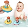 2022 New Bath Toys for Toddlers 2 Pack Surfboat Floating Wind-up Toys Swimming Pool Games Water Play Set Gift for Bathtub Shower Beach Infant Toddlers Kids Boys Girls Ages 4-8 Years Old