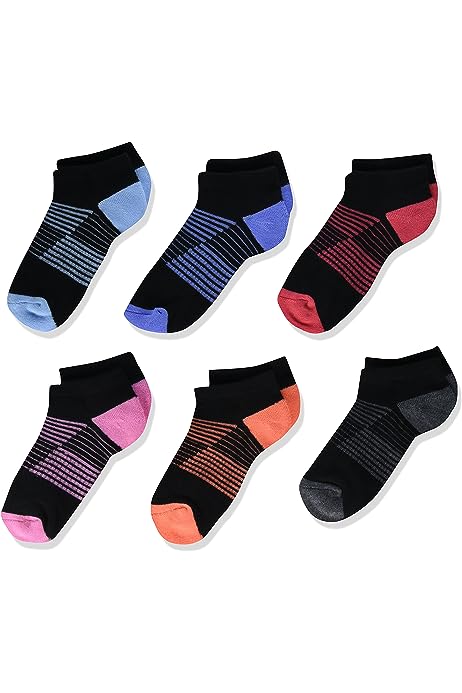 Unisex Kids' Cushioned Athletic Low Cut Socks, 6 Pairs