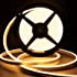 Lamomo LED Neon Lights, 12V Warm White Dimmable LED Strip Lights, 16.4ft/5m Waterproof LED Neon Flex, Silicone 3000K Neon LED