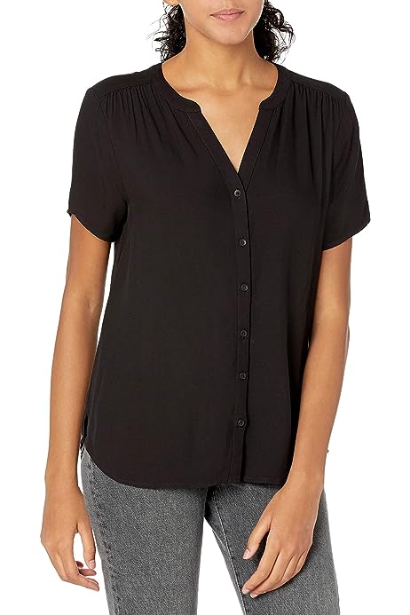 Women's Short-Sleeve Woven Blouse