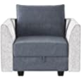 HONBAY Modern Fabric Middle Module for Modular Sofa Customizable Sectional Sofa Couch Accent Armless Chair, Bluish Grey